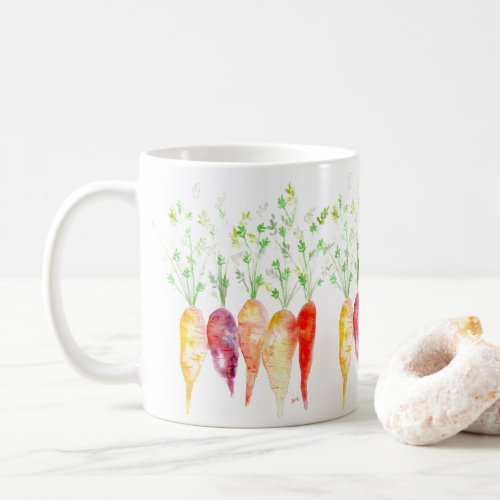Coffee Cup Mug _ Watercolor Heirloom Carrots