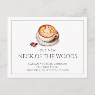 Coffee Cup New Home Moving Announcement Postcard