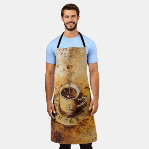 Coffee cup on clock apron