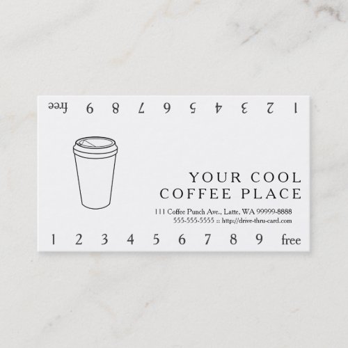 Coffee Cup Paper To_Go Loyalty Card