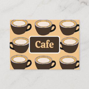 Coffee Cup Pattern Cafe Business Card