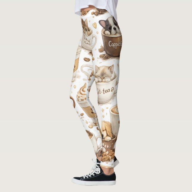 Coffee Cup Pattern Leggings (Left)