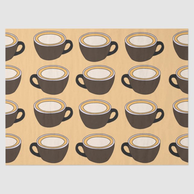 Coffee Cup Pattern Tissue Paper (Front)