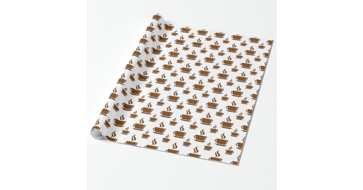Coffee Cup Pattern Wrapping Paper | Zazzle