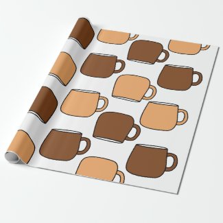 Coffee Cup Pattern Wrapping Paper