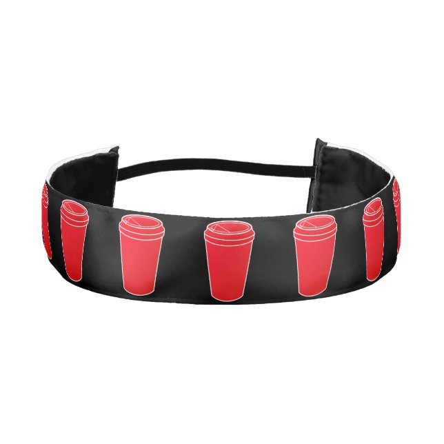 Coffee Cup Red (Paper To-Go) Athletic Headband (Front)