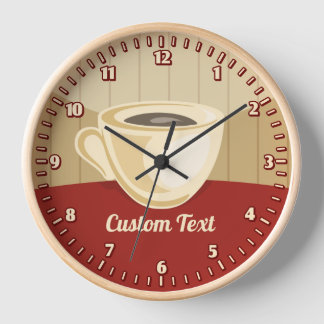 Coffee Cup Round Clock
