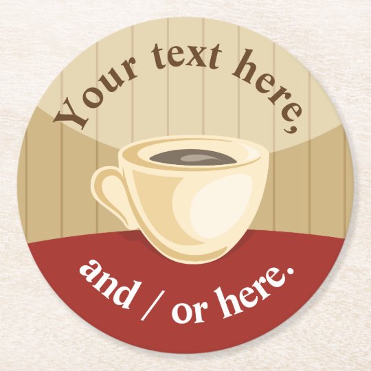 Coffee cup round paper coaster | Zazzle.com