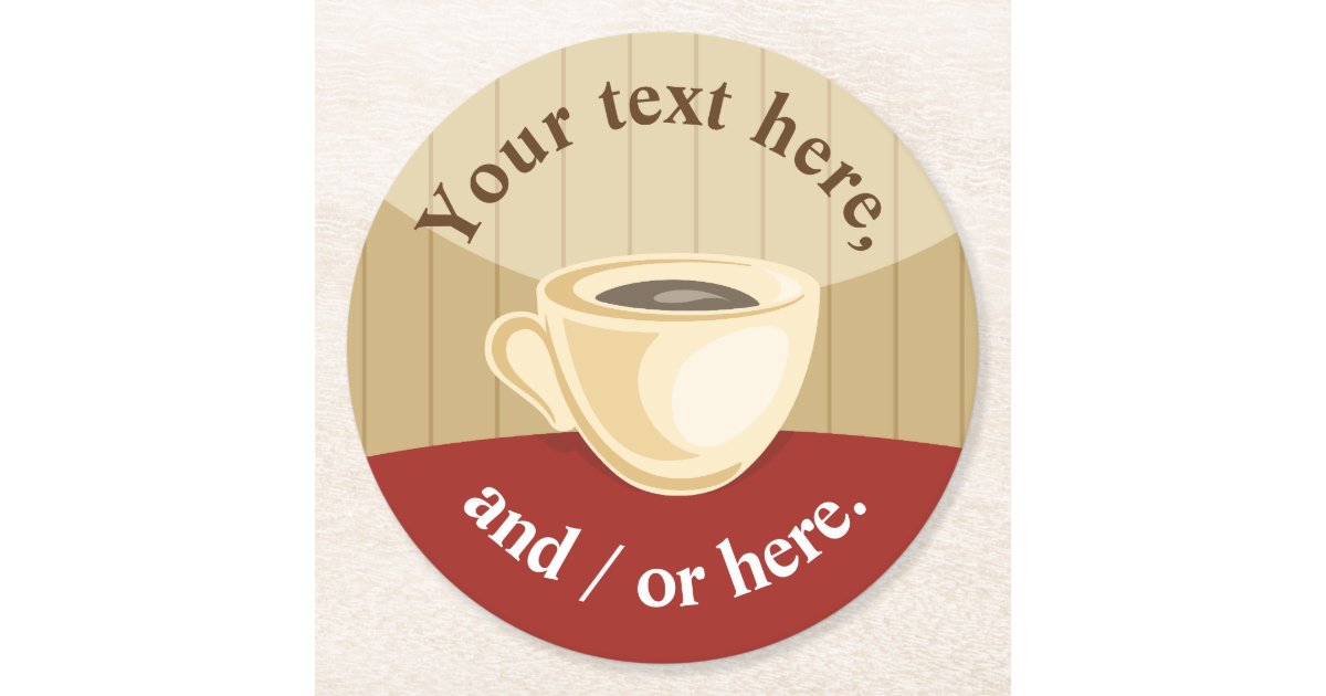 Coffee cup round paper coaster | Zazzle.com