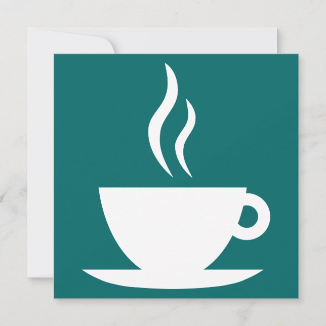 coffee cup silhouette invitation (Front)