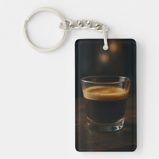 Coffee Cup Sketch – Vinyl Sticker Keychain (Front)