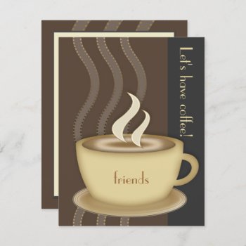 Coffee Cup Small Custom Invitation by LaBoutiqueEclectique at Zazzle