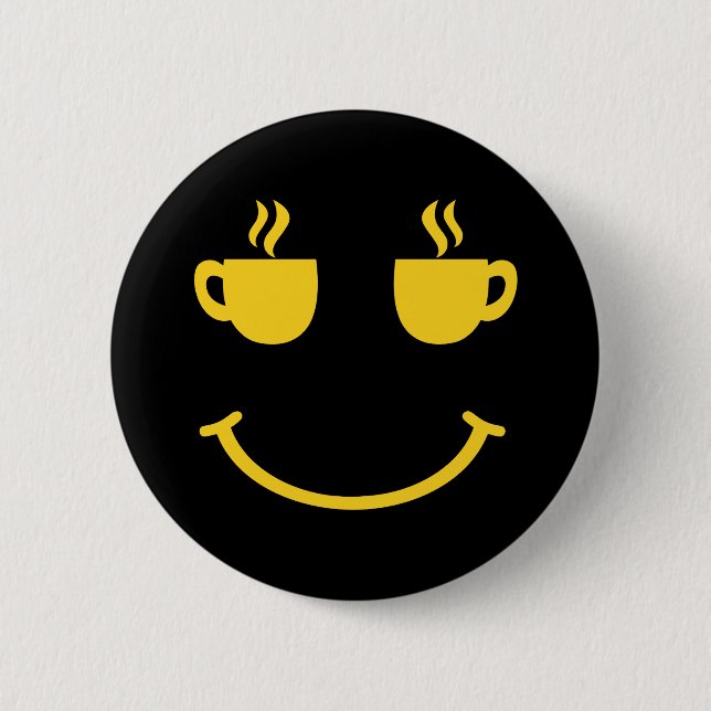 Coffee Cup Smile Button (Front)