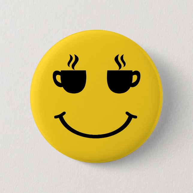Coffee Cup Smile Button (Front)