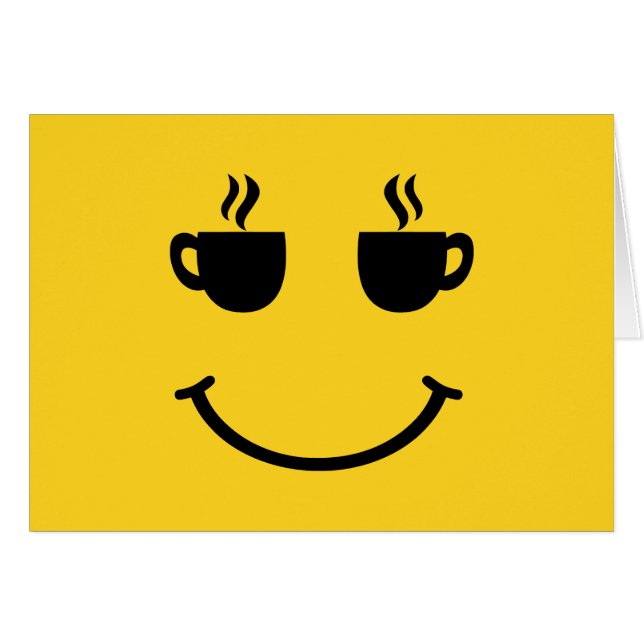 Coffee Cup Smile Greeting Card (Front Horizontal)