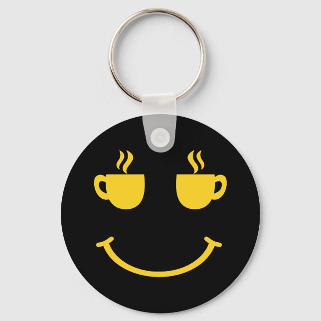 Coffee Cup Smile Keychain (Front)