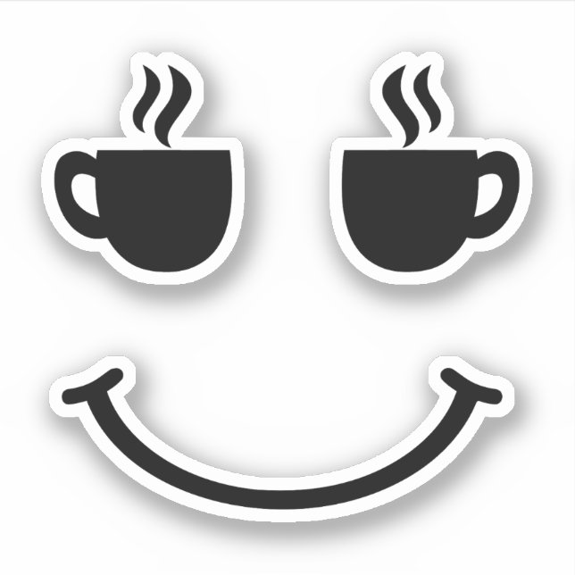 Coffee Cup Smile Sticker (Front)