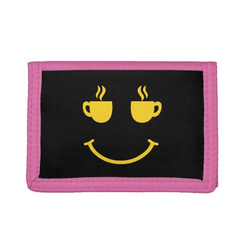 Coffee Cup Smile Trifold Wallet