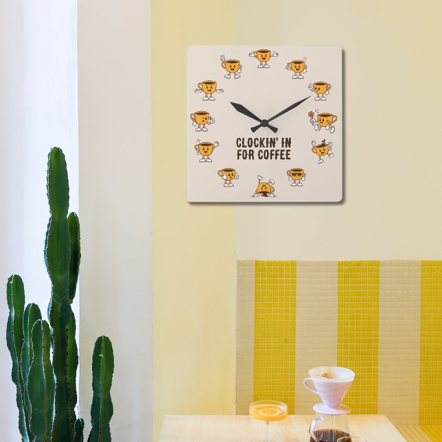 Coffee Cup  Square Wall Clock (Creator Uploaded)
