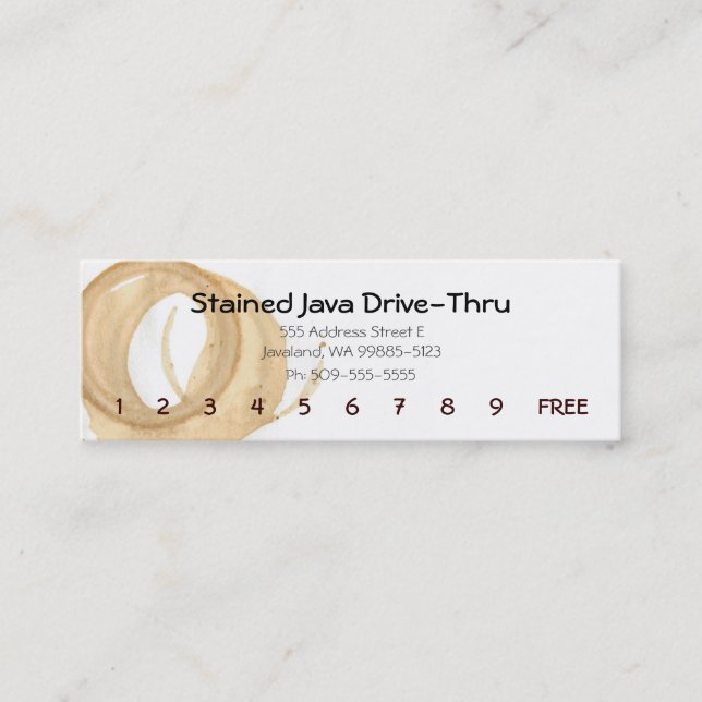 Coffee Cup Stain Punch Card (Front)