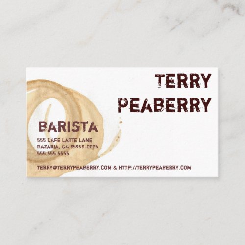 Coffee Cup Stain Shortcut Business Cards
