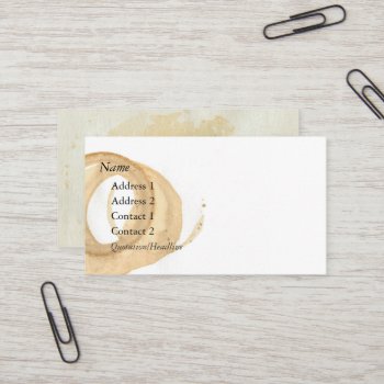 Coffee Cup Stain Standard Business Card by TerryBain at Zazzle