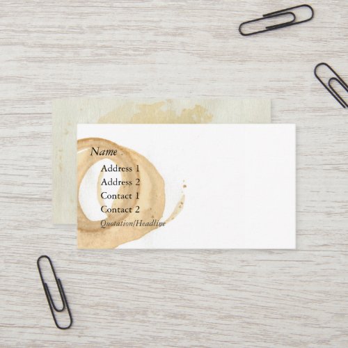 Coffee Cup Stain Standard Business Card