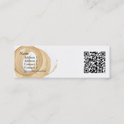 Coffee Cup Stain w/ QR Code Business Card Templates