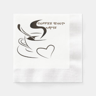 Coffee cup steaming barista design paper napkins