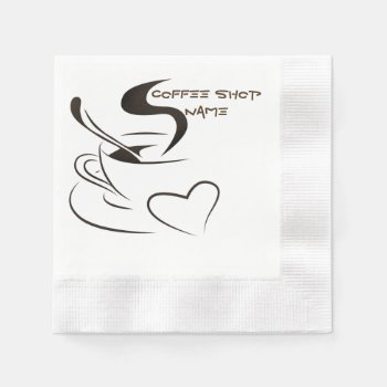 Coffee Cup Steaming Barista Design Paper Napkins by CateLE at Zazzle