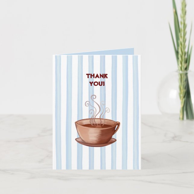 Coffee Cup Thank You Note Card (Front)