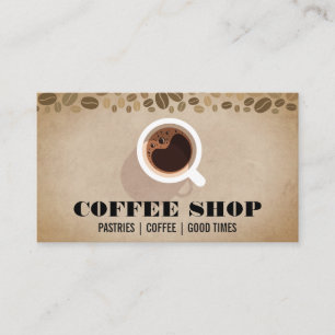 Coffee Cup Top View   Beans Business Card