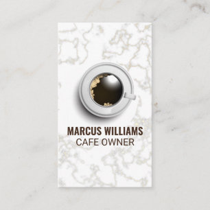 Coffee Cup Top View   Marble Business Card
