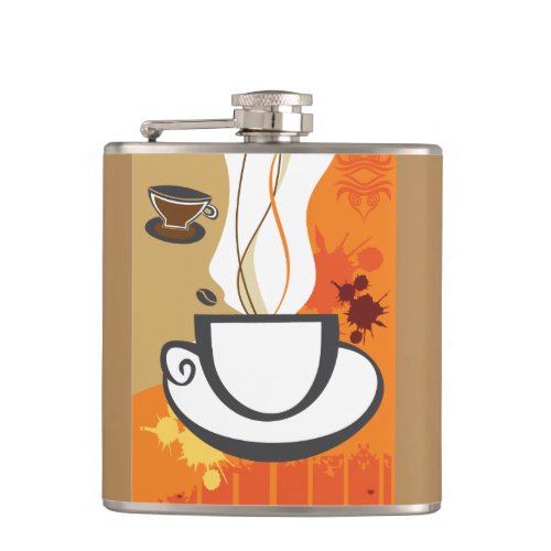 Coffee Cup Vinyl Wrapped Flask