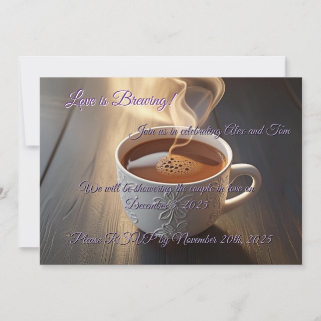 Coffee Cup Wedding Shower Invitation (Front)