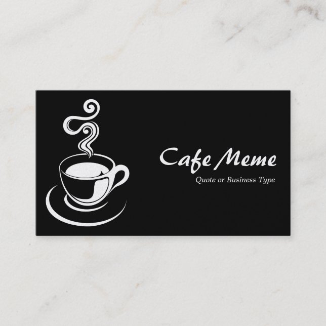 Coffee Cup - White and Black (Gold) Business Card (Front)