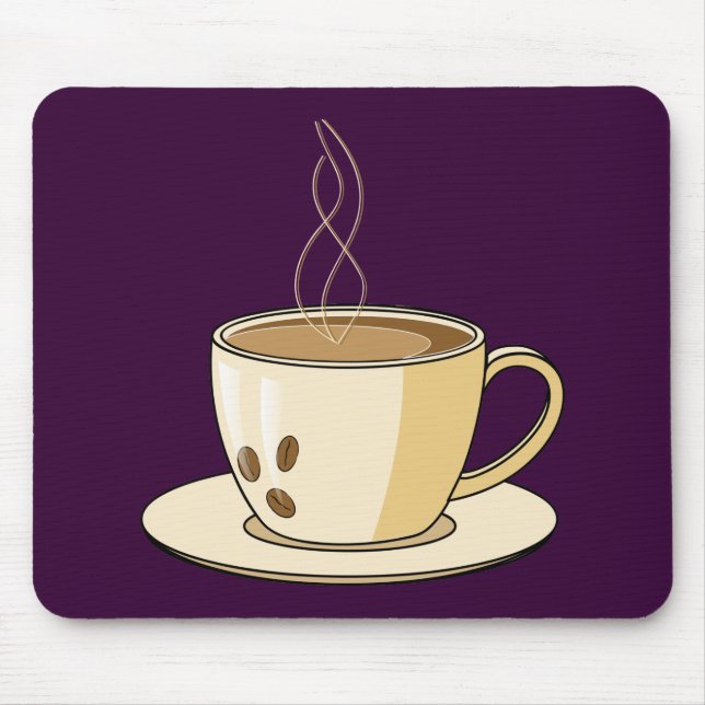 Coffee cup with a steam mouse pad (Front)
