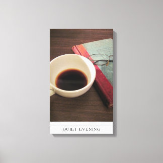 Coffee Cup with Book on canvas Print