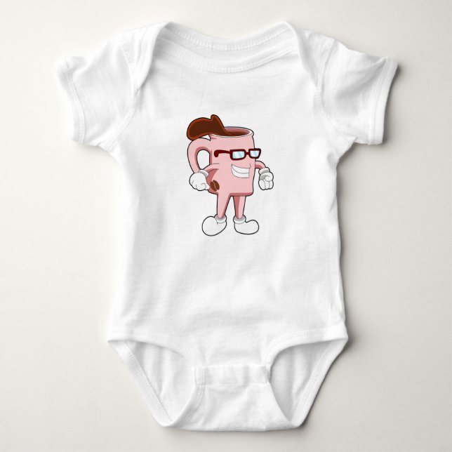 Coffee cup with Coffee Baby Bodysuit (Front)