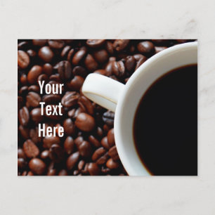 Coffee Cup with Coffee, Coffee Beans Postcard