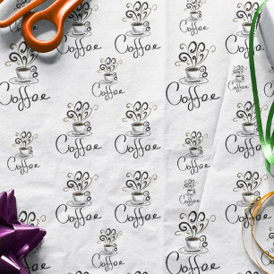 Coffee Cup With Flourish Steam Tissue Paper