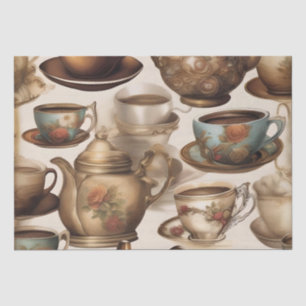 Coffee Cups and Pots Decoupage / Tissue Paper