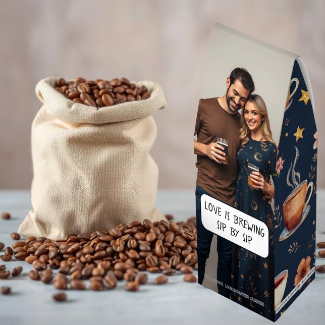 Coffee cups and stars midnight blue photo wedding (Creator Uploaded)