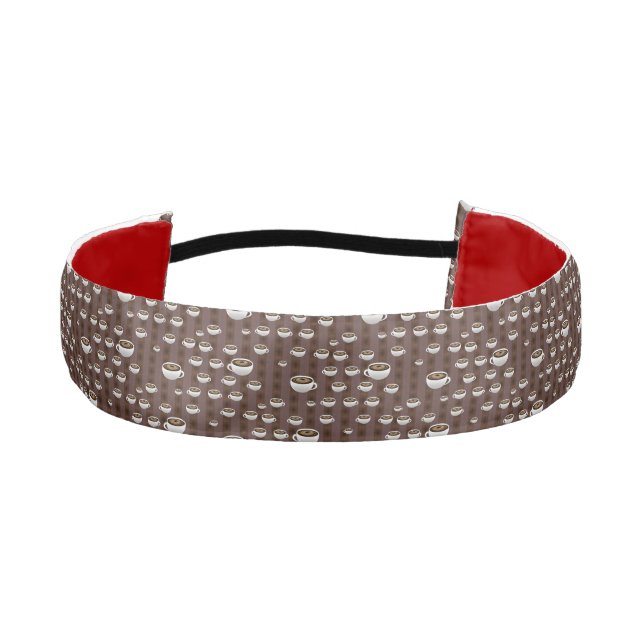 Coffee Cups and Stripes Headband  (Front)