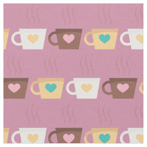 Coffee Cups Barista Cute Cafe Food Beverage Fabric