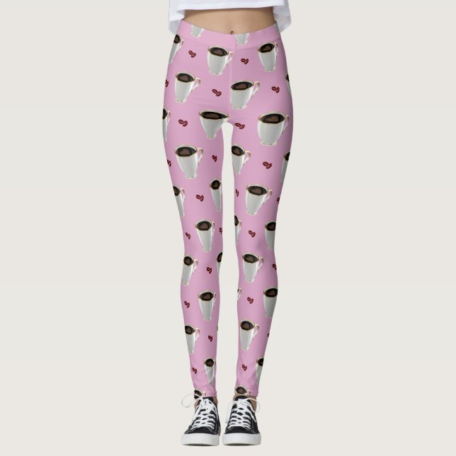 COFFEE CUPS & BEANS LEGGINGS (Front)