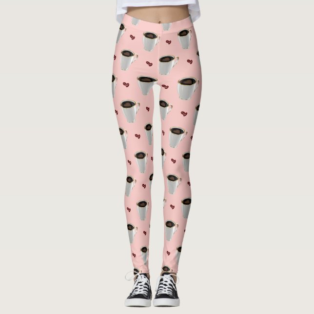 COFFEE CUPS & BEANS LEGGINGS (Front)