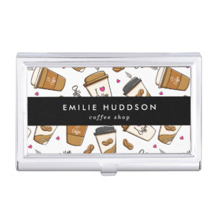 Coffee Cups, Coffee Beans, Barista, Coffee Shop Business Card Case