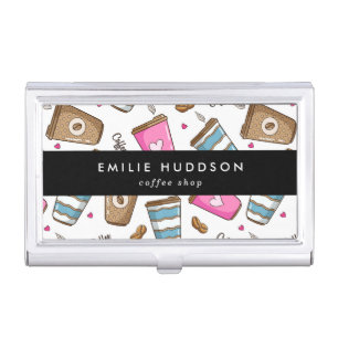 Coffee Cups, Coffee Beans, Barista, Coffee Shop Business Card Case