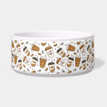Coffee Cups, Coffee Beans, Coffee Lover, Hearts Bowl<br><div class="desc">Cute,  fun and adorable pattern with coffee cups,  coffee beans and hearts. Modern and trendy gift,  perfect for the coffee lover in your life.</div>